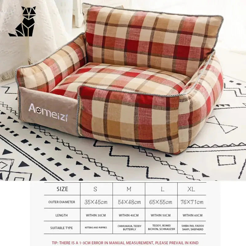 Lit confortable pour chien - Chien Confortable Plaid Pattern Chair Design